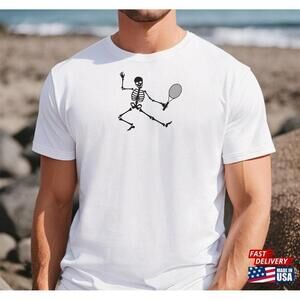 Halloween Tennis Tee Hobbies Skeleton Classic Unisex